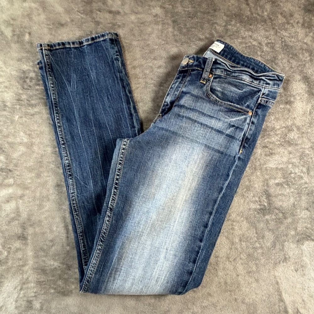 BKE Payton Universal Fit Mid-Rise Straight Leg JeansMedium Wash Distressed 29X31